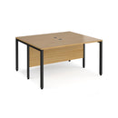 Maestro 25 600mm Deep Back To Back Straight Desks With Bench Leg - Oak - NWOF