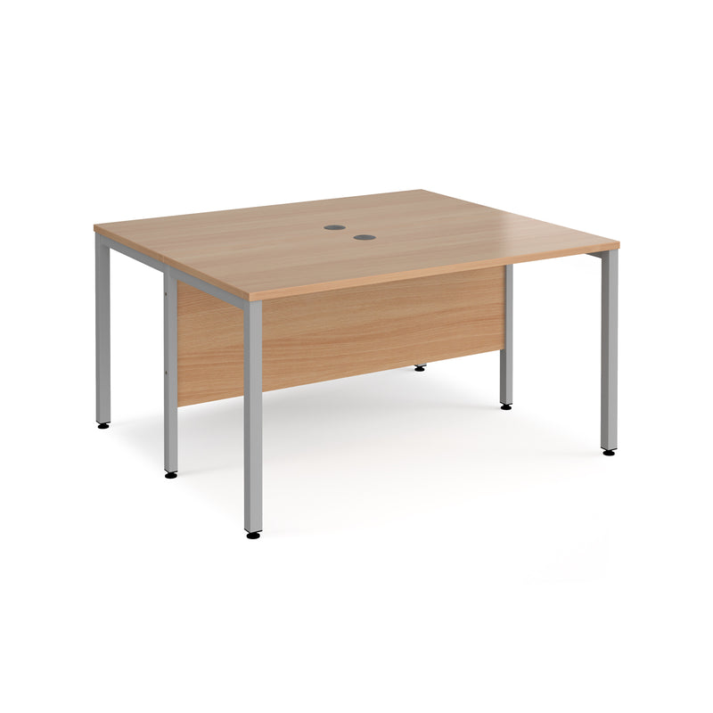 Maestro 25 600mm Deep Back To Back Straight Desks With Bench Leg - Beech - NWOF