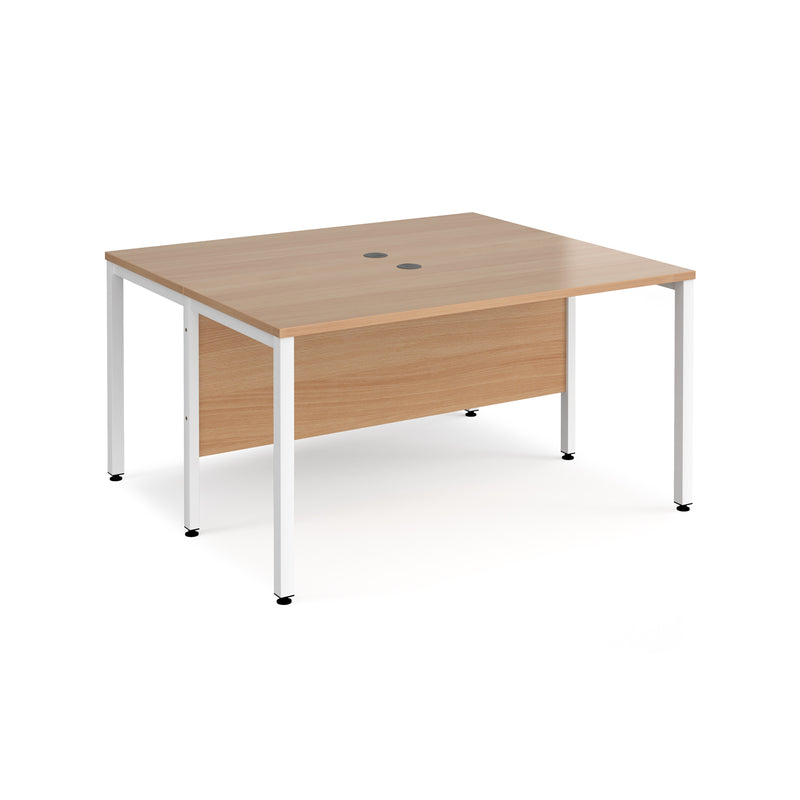 Maestro 25 600mm Deep Back To Back Straight Desks With Bench Leg - Beech - NWOF