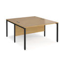 Maestro 25 800mm Deep Back To Back Straight Desks With Bench Leg - Oak - NWOF