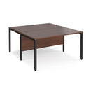 Maestro 25 800mm Deep Back To Back Straight Desks With Bench Leg - Walnut - NWOF