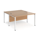 Maestro 25 800mm Deep Back To Back Straight Desks With Bench Leg - Beech - NWOF