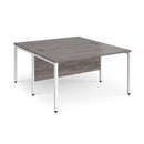 Maestro 25 800mm Deep Back To Back Straight Desks With Bench Leg - Grey Oak - NWOF