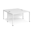 Maestro 25 800mm Deep Back To Back Straight Desks With Bench Leg - White - NWOF