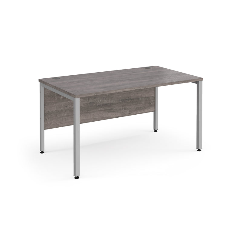 Maestro 25 800mm Deep Straight Desk With Bench Leg - Grey Oak - NWOF