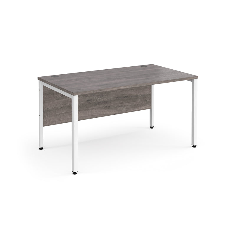 Maestro 25 800mm Deep Straight Desk With Bench Leg - Grey Oak - NWOF