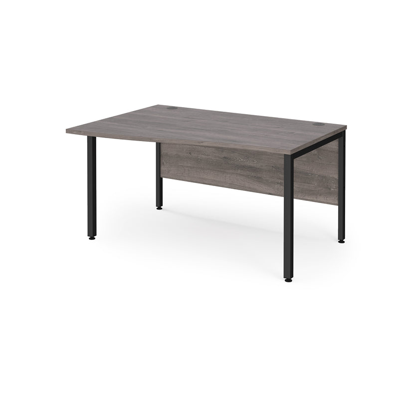 Maestro 25 Wave Desk With Bench Leg - Grey Oak - NWOF