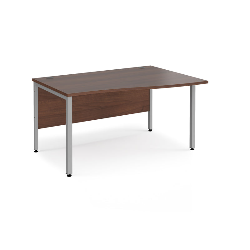 Maestro 25 Wave Desk With Bench Leg - Walnut - NWOF