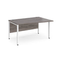 Maestro 25 Wave Desk With Bench Leg - Grey Oak - NWOF