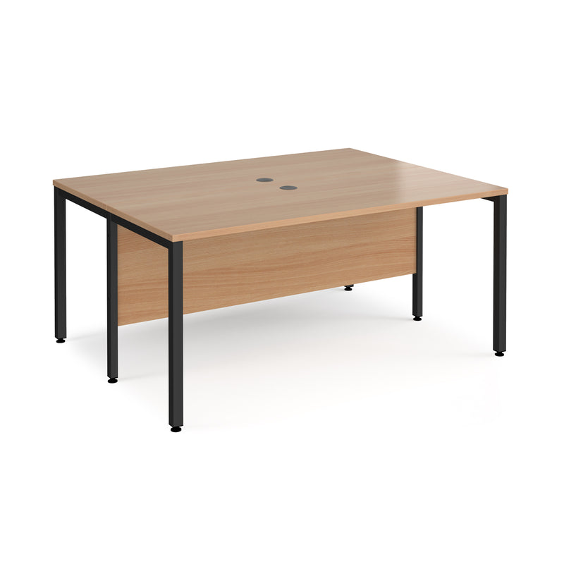 Maestro 25 600mm Deep Back To Back Straight Desks With Bench Leg - Beech - NWOF