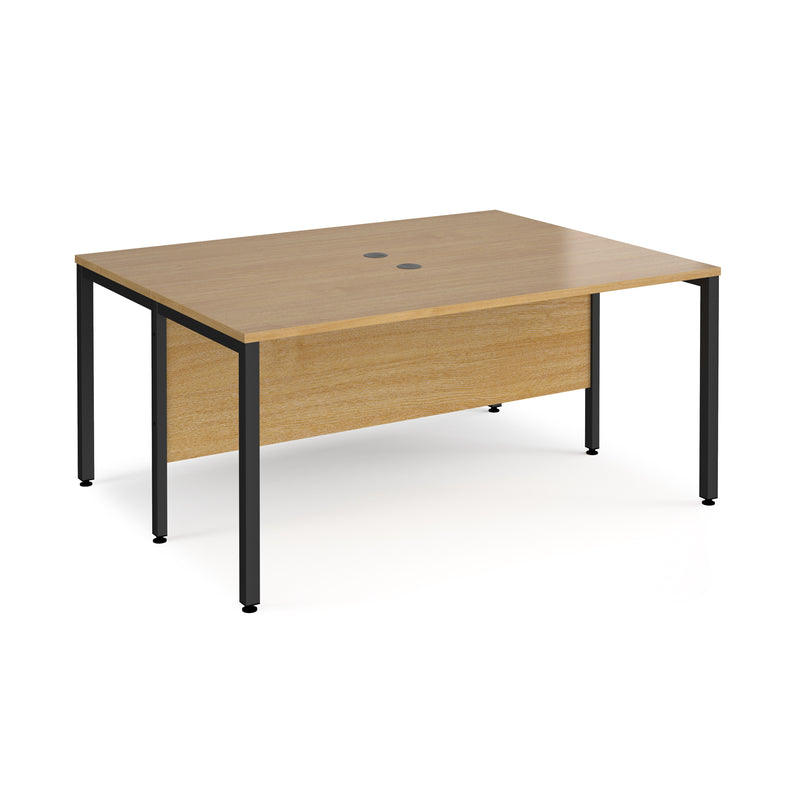 Maestro 25 600mm Deep Back To Back Straight Desks With Bench Leg - Oak - NWOF