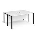 Maestro 25 600mm Deep Back To Back Straight Desks With Bench Leg - White - NWOF