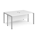 Maestro 25 600mm Deep Back To Back Straight Desks With Bench Leg - White - NWOF