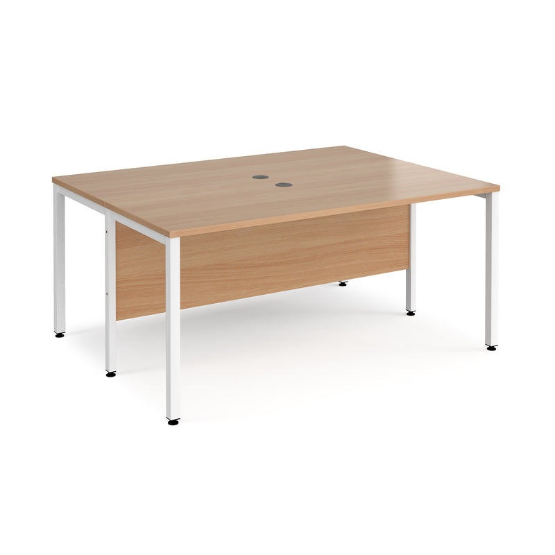 Maestro 25 600mm Deep Back To Back Straight Desks With Bench Leg - Beech - NWOF