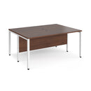 Maestro 25 600mm Deep Back To Back Straight Desks With Bench Leg - Walnut - NWOF