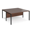 Maestro 25 800mm Deep Back To Back Straight Desks With Bench Leg - Walnut - NWOF