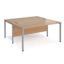Maestro 25 800mm Deep Back To Back Straight Desks With Bench Leg - Beech - NWOF