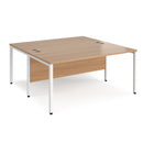 Maestro 25 800mm Deep Back To Back Straight Desks With Bench Leg - Beech - NWOF
