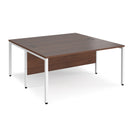 Maestro 25 800mm Deep Back To Back Straight Desks With Bench Leg - Walnut - NWOF