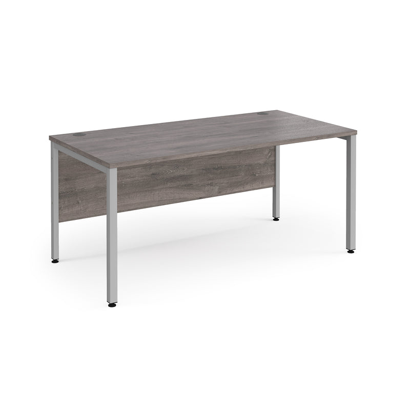 Maestro 25 800mm Deep Straight Desk With Bench Leg - Grey Oak - NWOF