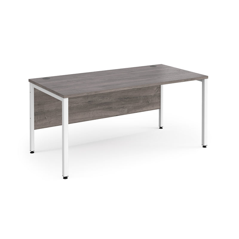 Maestro 25 800mm Deep Straight Desk With Bench Leg - Grey Oak - NWOF