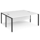 Maestro 25 800mm Deep Back To Back Straight Desks With Bench Leg - White - NWOF