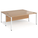 Maestro 25 800mm Deep Back To Back Straight Desks With Bench Leg - Beech - NWOF