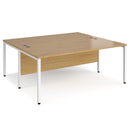 Maestro 25 800mm Deep Back To Back Straight Desks With Bench Leg - Oak - NWOF