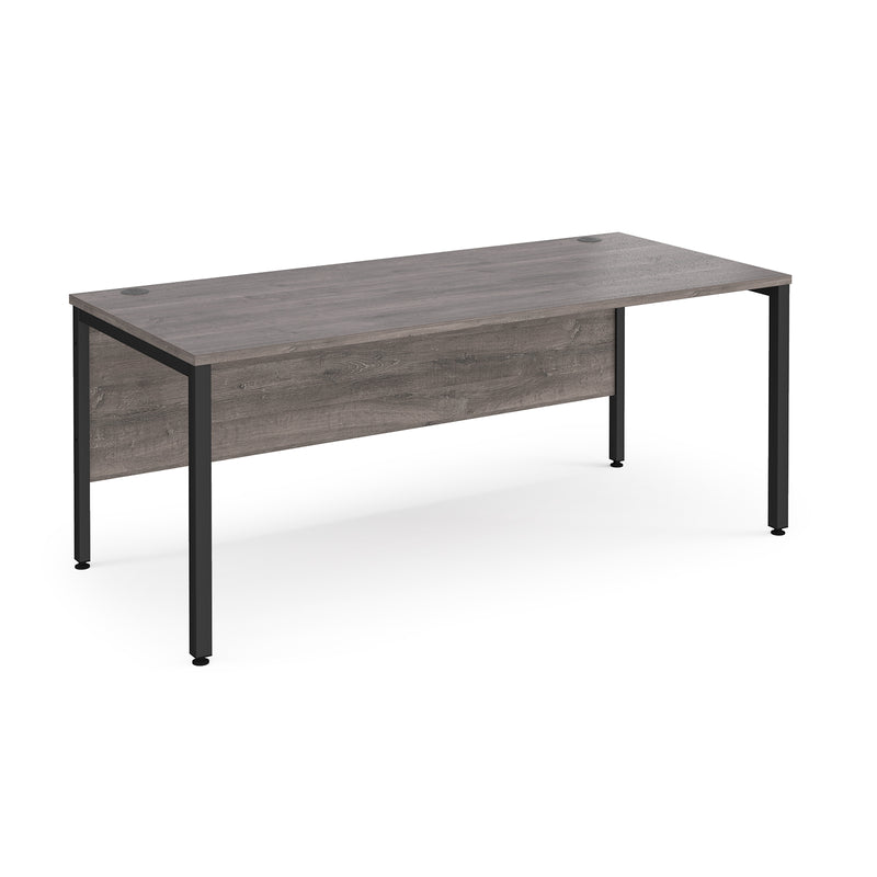 Maestro 25 800mm Deep Straight Desk With Bench Leg - Grey Oak - NWOF