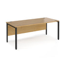 Maestro 25 800mm Deep Straight Desk With Bench Leg - Oak - NWOF