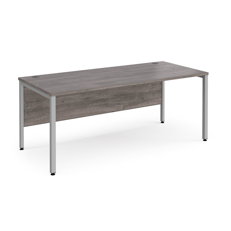 Maestro 25 800mm Deep Straight Desk With Bench Leg - Grey Oak - NWOF