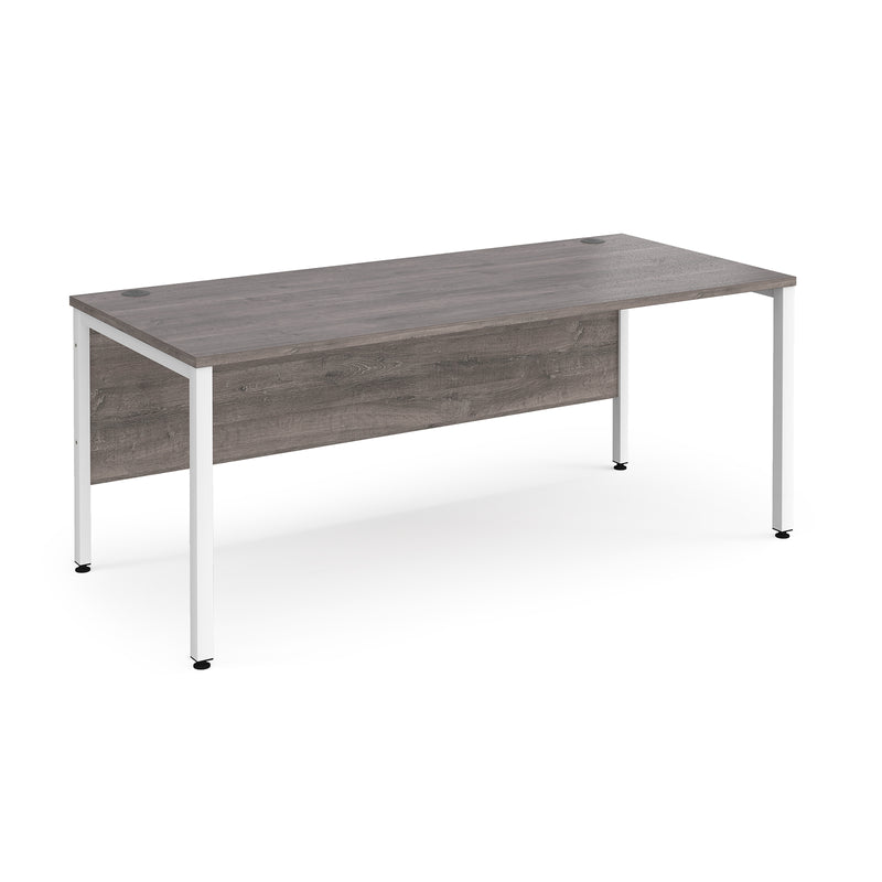 Maestro 25 800mm Deep Straight Desk With Bench Leg - Grey Oak - NWOF