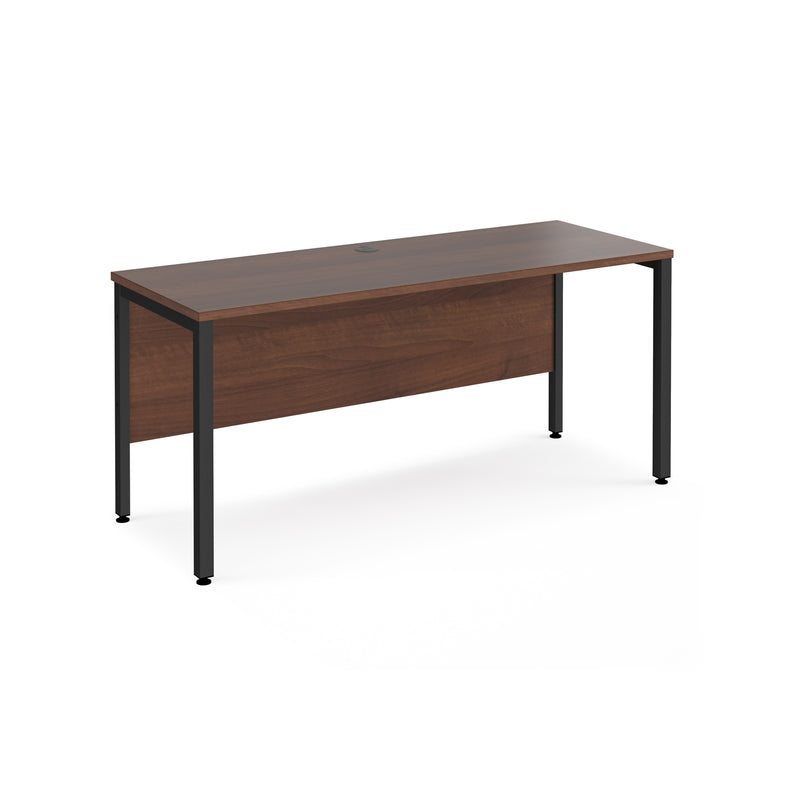 Maestro 25 600mm Deep Straight Desk With Bench Leg - Walnut - NWOF