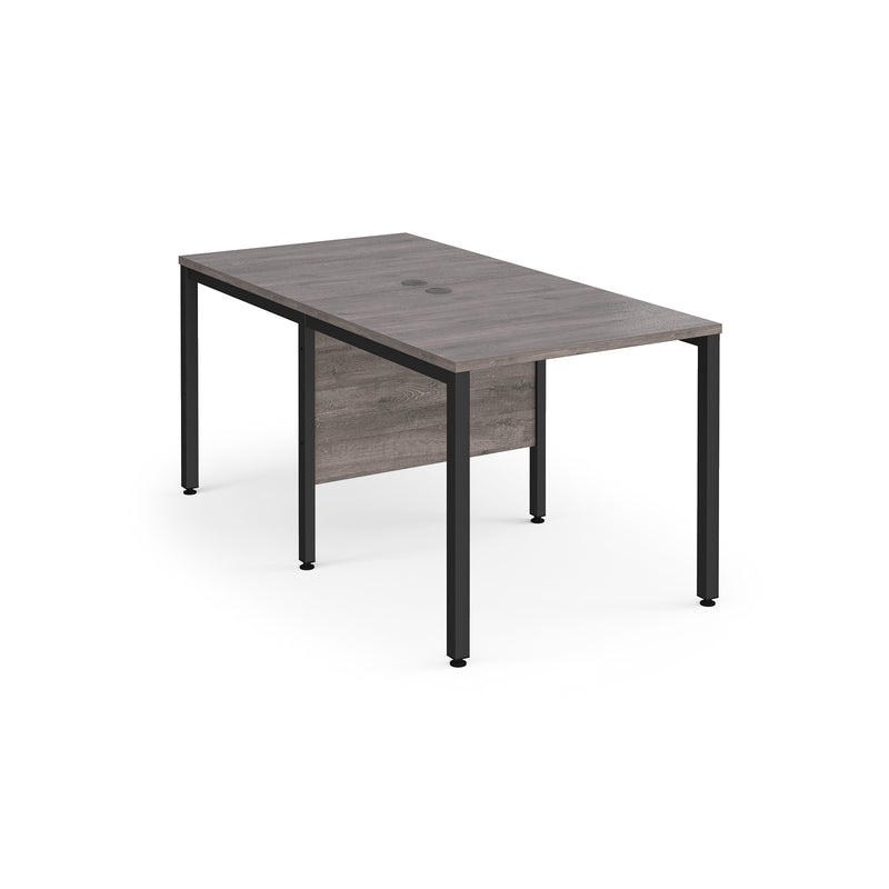 Maestro 25 800mm Deep Back To Back Straight Desks With Bench Leg - Grey Oak - NWOF