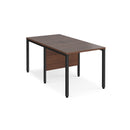 Maestro 25 800mm Deep Back To Back Straight Desks With Bench Leg - Walnut - NWOF