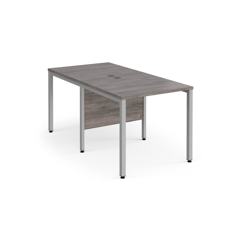 Maestro 25 800mm Deep Back To Back Straight Desks With Bench Leg - Grey Oak - NWOF