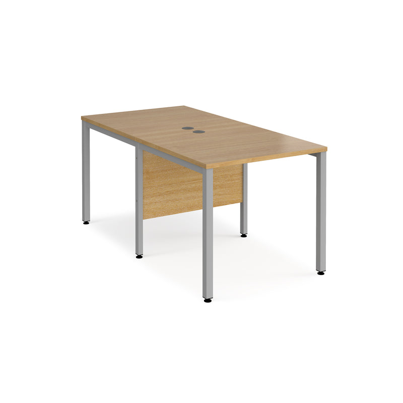 Maestro 25 800mm Deep Back To Back Straight Desks With Bench Leg - Oak - NWOF