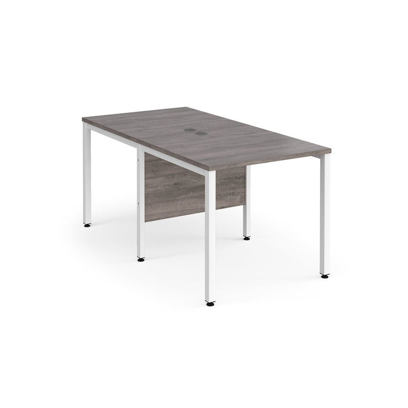 Maestro 25 800mm Deep Back To Back Straight Desks With Bench Leg - Grey Oak - NWOF