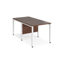 Maestro 25 800mm Deep Back To Back Straight Desks With Bench Leg - Walnut - NWOF