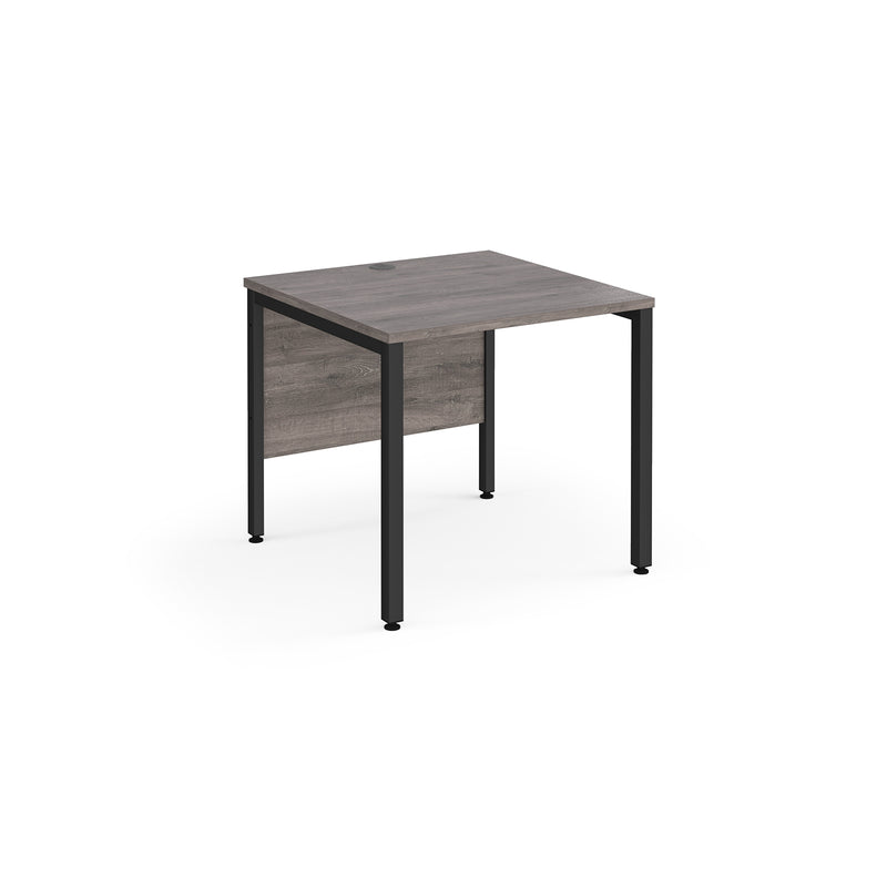 Maestro 25 800mm Deep Straight Desk With Bench Leg - Grey Oak - NWOF