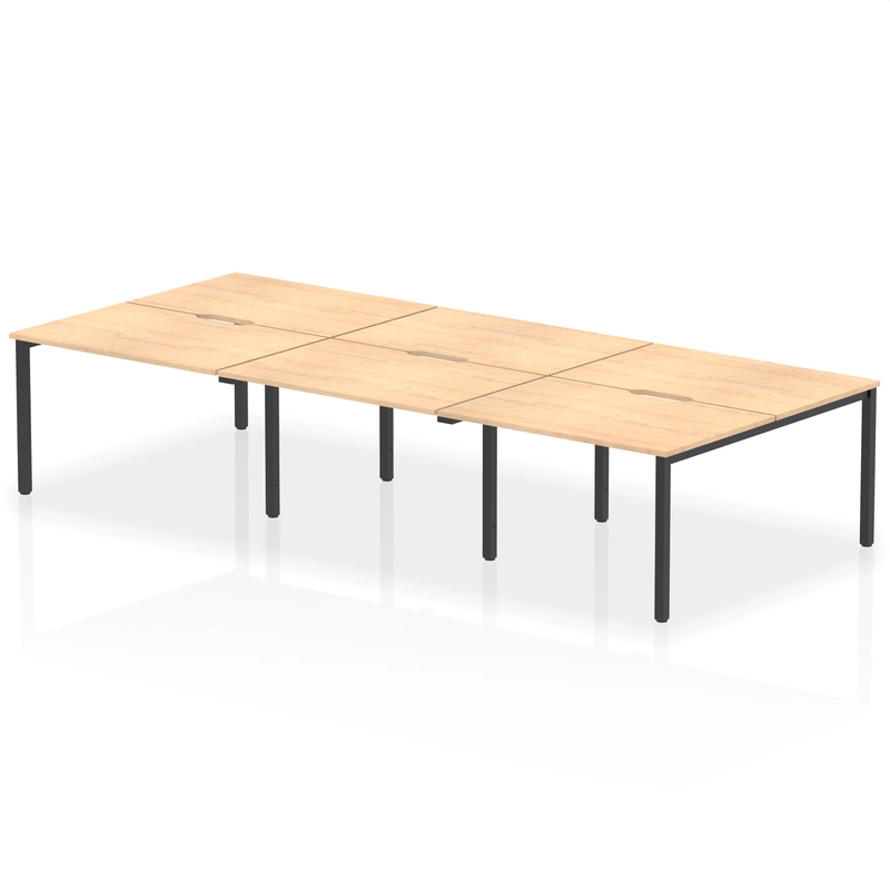 Evolve Plus B2B 6 Person Bench Desk - Maple