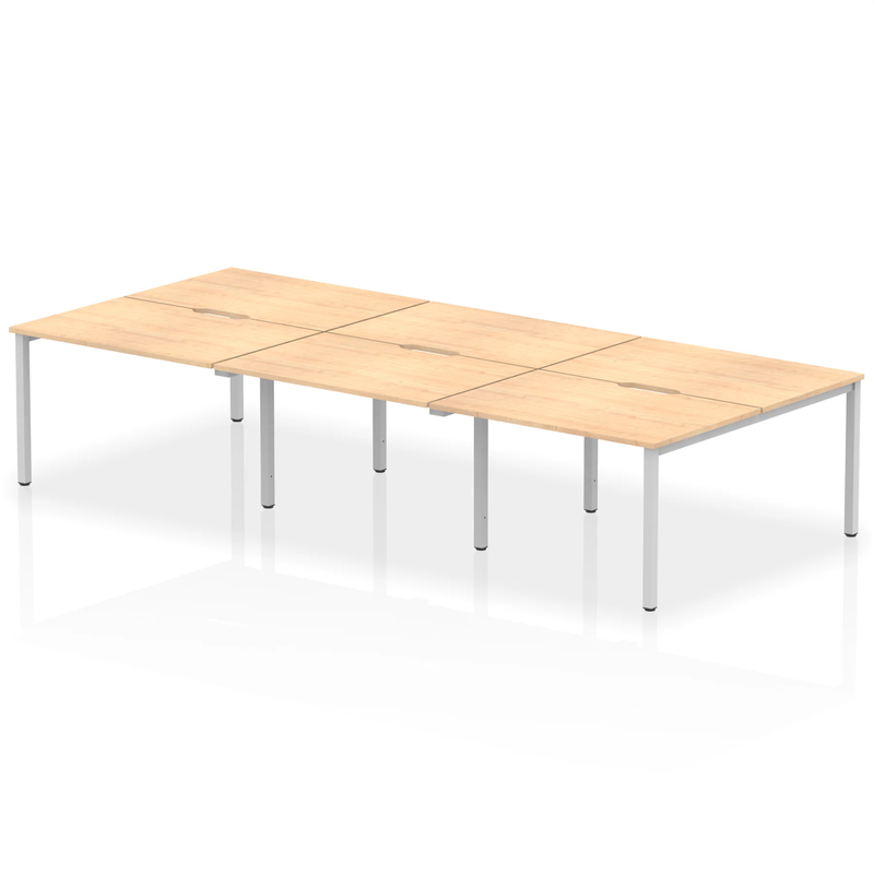 Evolve Plus B2B 6 Person Bench Desk - Maple