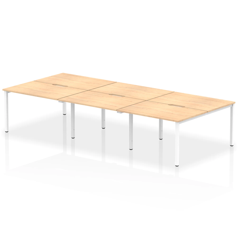 Evolve Plus B2B 6 Person Bench Desk - Maple