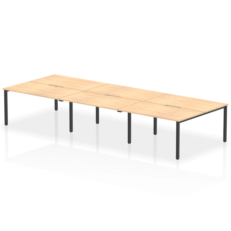 Evolve Plus B2B 6 Person Bench Desk - Maple