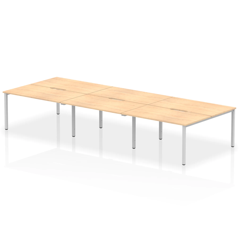 Evolve Plus B2B 6 Person Bench Desk - Maple