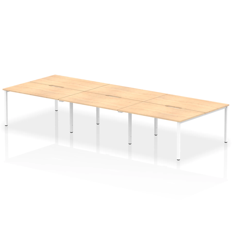 Evolve Plus B2B 6 Person Bench Desk - Maple