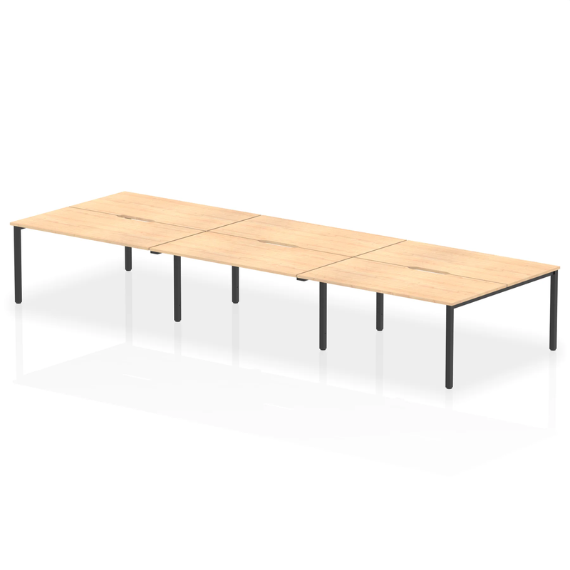 Evolve Plus B2B 6 Person Bench Desk - Maple