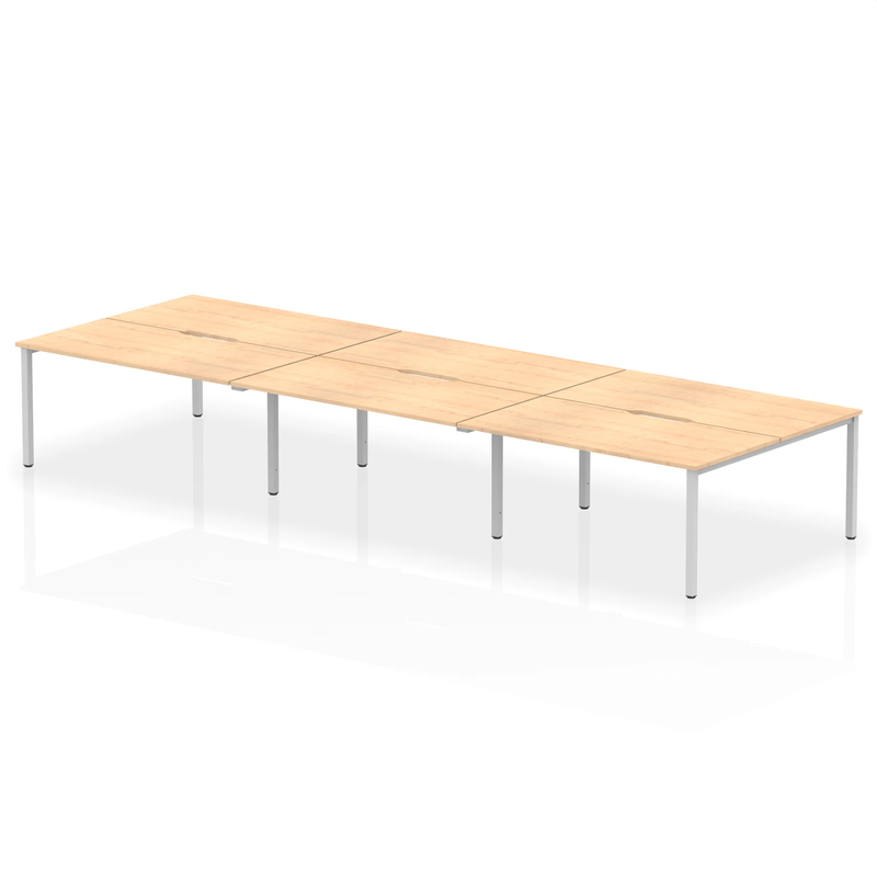 Evolve Plus B2B 6 Person Bench Desk - Maple