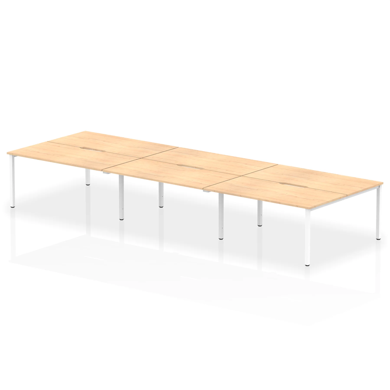 Evolve Plus B2B 6 Person Bench Desk - Maple