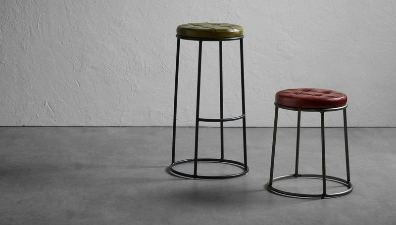 Max 75 High Stool - Clear Lacquered Frame With Faux Leather Seat Pad - NWOF